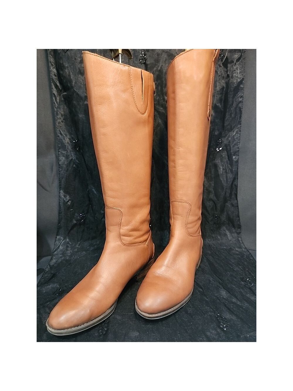 Sam Edelman Designer Penny Tall Brown Leather Knee High Riding Boots Size 6.5